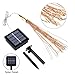 PXBNIUYA 2 Pack Starburst Sphere Lights,200 LED Firework Lights, 8 Modes Dimmable Waterproof Hanging Fairy Light, Copper Wire Lights for Patio Parties Christmas (2 Pack Solar Operated)