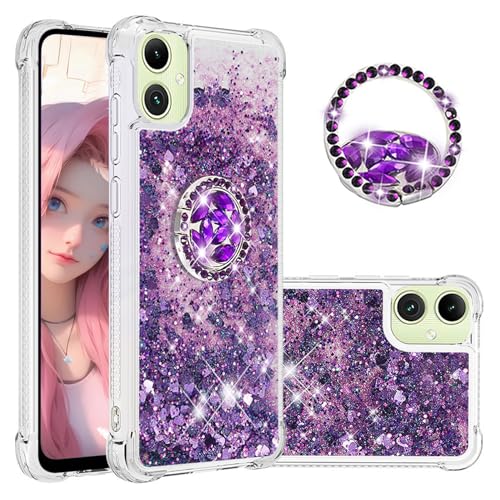 CCSmall for Samsung Galaxy A06 Clear Case Glitter Ring Stand LSZ Purple at Amazon