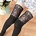 Oksale Women Girls Lace Over Knee High Cotton Leg Warmer Stocking Socks (Black)