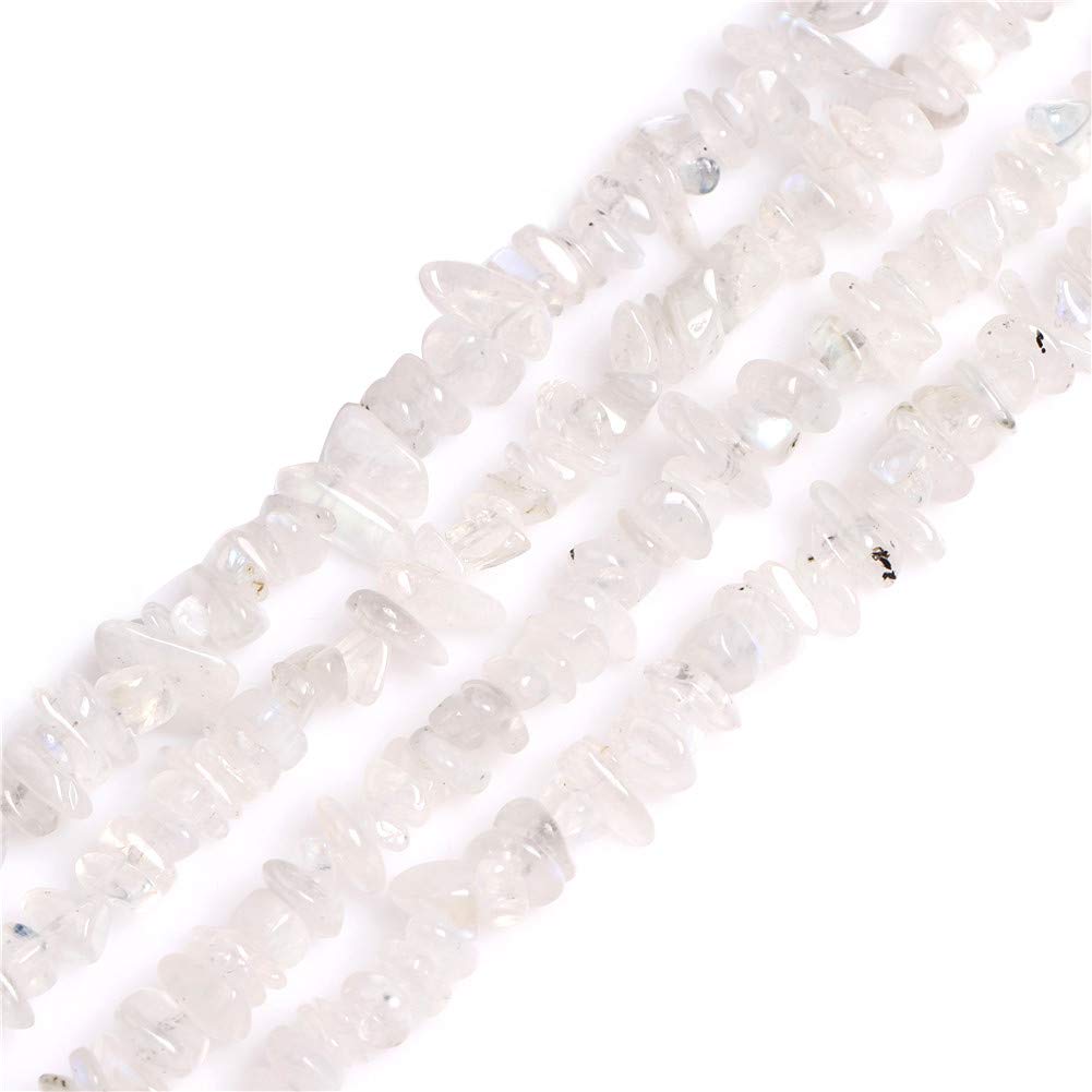 GEM-Inside Genuine Moonstone Chips 5-8mm Gemstone Semi Precious for Jewellery Making 34" per Strand — image 1