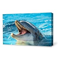 Canvas Wall Art Lovely Dolphin Canvas Prints Home Artwork Decoration for Living Room,Bedroom - 12x18 inches