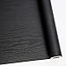 24" X 118" Black Wood Self Adhesive Paper Decorative Self-Adhesive Film Furniture Real Wood Tactile Sensation Surfaces Easy to Clean primary
