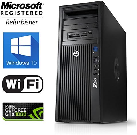 HP Z420 6-Core Xeon E5-1650 Up to 3.8GHz CPU GTX 1060 GPU Refurbished Superior Photo/Video Editing and Gaming Workstation by Stalliontek (Configurable) (8GB of RAM, 1TB HDD)