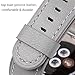WFEAGL Compatible Apple Watch Band 38mm, Top Grain Leather Band Replacement Strap with Stainless Steel Clasp for iWatch Series 3,Series 2,Series 1,Sport, Edition (Grey Band + Silver Buckle)