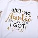 Gaono Newborn Baby Auntie Letter Print Short Sleeve Romper Infant Summer Clothing (Ain't no Auntie Like The one i got, 3-6 Months)