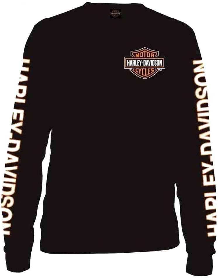 Harley-Davidson 30291744 camisa negra con barra y escudo naranja para