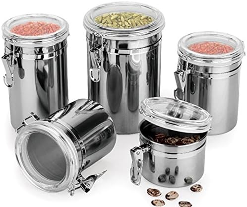 Durable Stainless Steel Canister Airtight Sealed Canister Spice Dry Storage Container Snack Cans