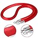 Yaheetech 4pcs Stainless Steel Stanchion Posts - 6.6FT Extended Red Velvet Rope Retractable Safety Barriers with Stable Base for Party Supplies Theater Hotels Clubs Museums, Silver