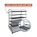 Desk Top File Organizer with 6 Metal Trays Holder for Document Folder Letter Magazine and Paper Rack Home Office Black