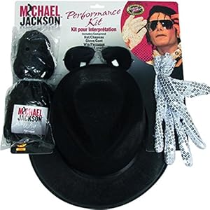 Michael Jackson Costume Accessory Kit with Wig, Hat, Glove and Glasses