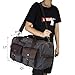 SUVOM Canvas Duffle Bag Leather Weekend Bag Carry On Travel Tote Duffel Weekender Luggage Oversized Holdalls Handbag for Men and Women with Padded Shoulder Strap(Dark Grey)