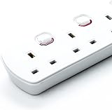 Status 4 Way Extension Socket 2m Lead Individually Switched Neon Indicator White view 3