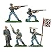 BMC Civil War Confederate Soldiers - 5pc Painted 54mm Plastic Army Men Figures