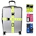 Wuudi Heavy Superior Strength Extra Long Cross Luggage Strap Suitcase Travel Belt Travel Tags Accessories (Fluorescent green)
