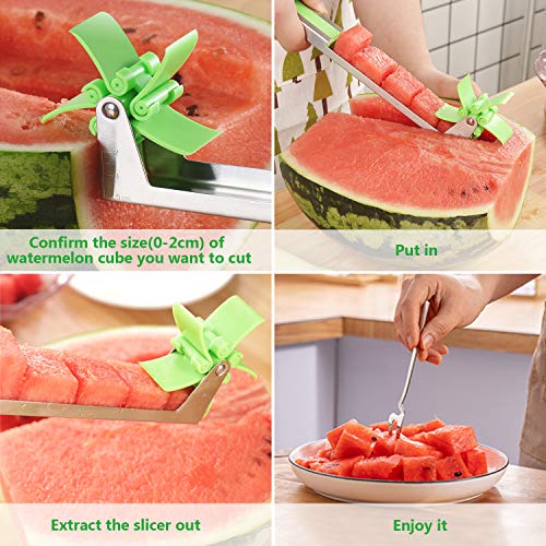 image for Watermelon Windmill Cutter Slicer, 【4 Pack】 PEYOU Stainless Steel 