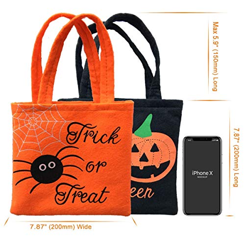 4 Pack Trick or Treat Handbags Bags Halloween Candy Handbag Pumpkin Candy Bucket for Kids