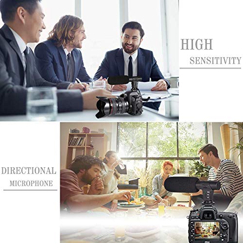 Artman Camera Video Microphone,Interview Video Mic Recording Voice Microphones for Gopro Hero 5/6/7,Canon,Nikon,Sony and More DSLR Camera/Camcorders (with 3.5mm Interface) - Thumbnail 5