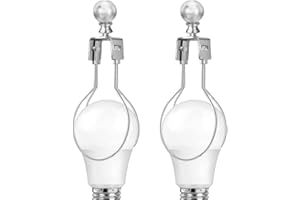Asjeumt 2Pcs Lamp Shade Light Bulb Clip Adapter Kit, Nickel Lampshade Holder Adapter with Round Top Finial, No Harp Required, Clip on Bulb, DIY Replacement Repair Table & Floor Light Metal Parts