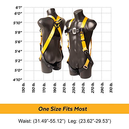 image for X XBEN Safety Harnesses with Fall Protection Lanyards, Full Body Harne