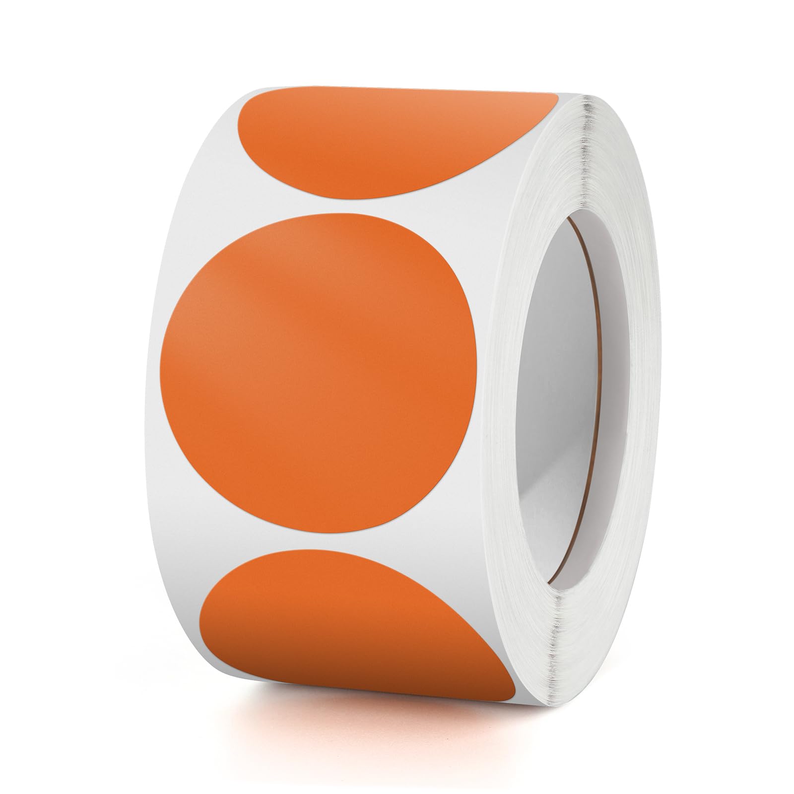 Round Stickers Orange 38 mm Circle Labels Colour Coding Dot Vinyl Floor Sticker Waterproof Removable Roll of 500
