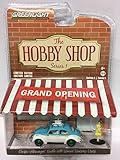 Classic Volkswagen Beetle White and Blue with Roof Rack and Woman in Dress The Hobby Shop Series 1 1/64 Diecast Model Car by Greenlight 97010 F