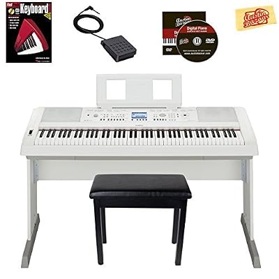 Yamaha DGX-660 Digital Piano - Black Bundle with Furniture Bench, Dust Cover, Sustain Pedal, Instructional Book, Austin Bazaar Instructional DVD, and
