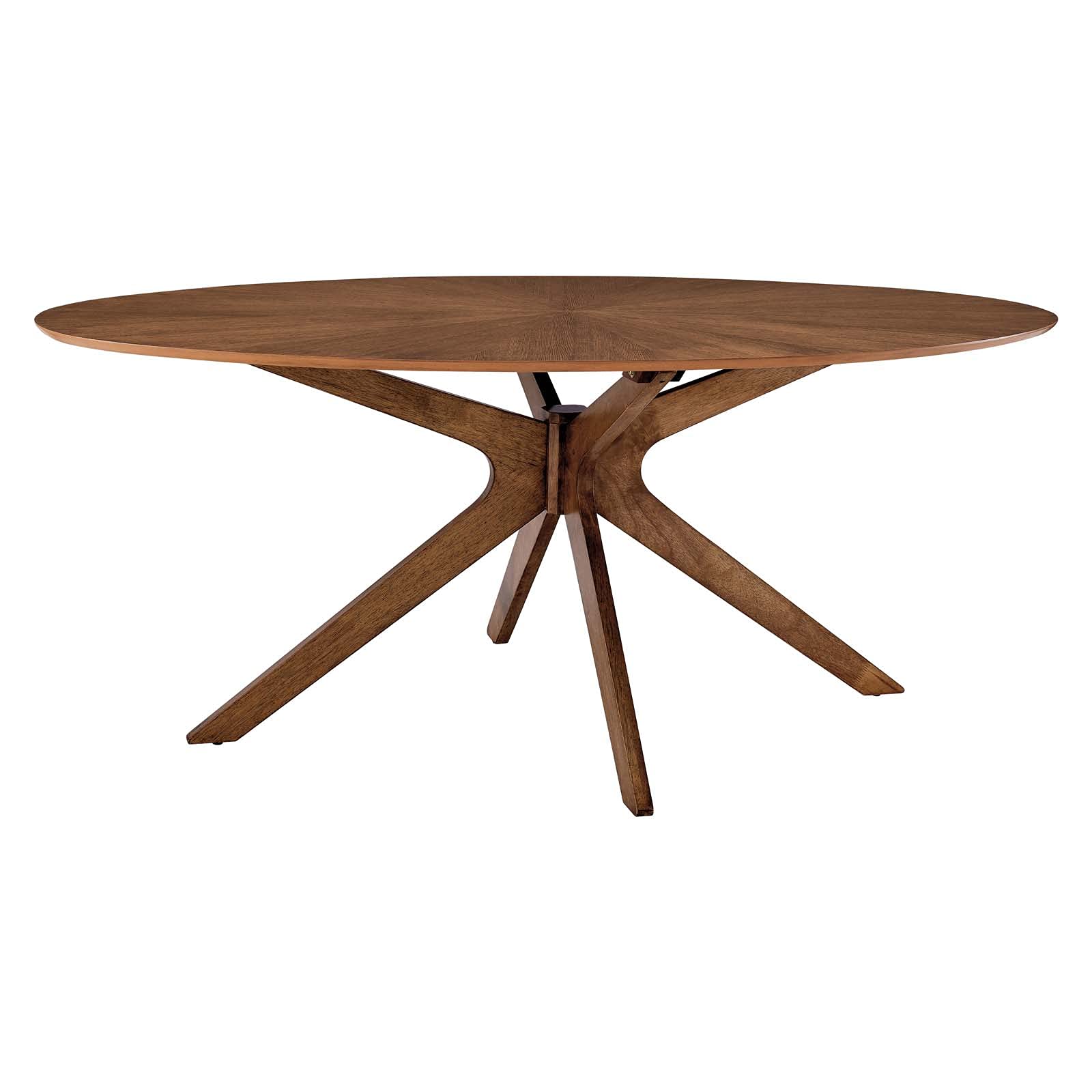 Photo 1 of Modway Crossroads 71" Oval Wood Dining Table, Walnut