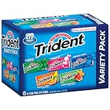 SCS Trident Variety Pack Sugarfree Gum with Xylitol - 15 Ct. 18-sticks Packages (270 Pieces Total)