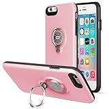 iPhone 6 Case with Ring Kickstand by ICONFLANG, 360 Degree Rotating Ring Grip Case for iPhone 6 Dual Layer Shockproof Impact Protection Apple iPhone 6 Case Compatible with Magnetic Car Mount- Pink