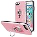 iPhone 6 Case with Ring Kickstand by ICONFLANG, 360 Degree Rotating Ring Grip Case for iPhone 6 Dual Layer Shockproof Impact Protection Apple iPhone 6 Case Compatible with Magnetic Car Mount- Pink