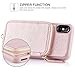 ZVE Wallet Case for iPhone Xs Max with Credit Card Holder Slot Leather Wallet Zipper Pocket Purse Handbag Wrist Strap Case for Apple iPhone Xs Max - 6.5 inch 2018 - Rose Gold