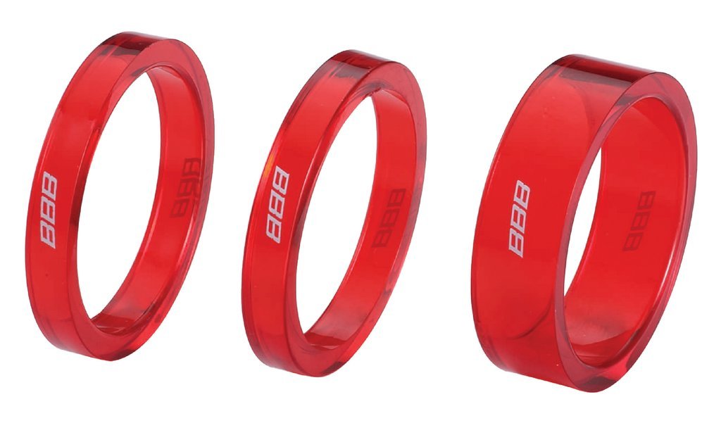 BBB TransSpace BHP-37 4-Piece Spacer Set 1-1/8 in 5/5/10 rot-transparent Size:3-tlg.