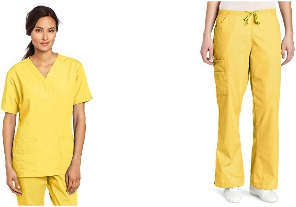 WonderWink Women's Plus Size Scrubs Bravo 5-Pocket V-Neck Top: Medical Scrubs Shirts: Clothing