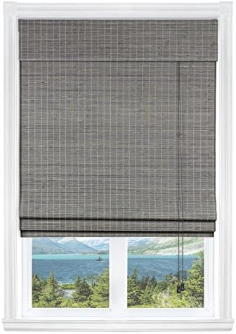 Calyx Interiors Privacy Grey Wash Bamboo, 35"W X 54"H