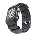 GMYLE Rugged Shock Resist Protection Hard Case with Rubber Strap Band GA-2 for Apple Watch 42mm (Not Compatible with 38mm) - Matte Black