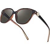 LVIOE Cat Eye Polarized Sunglasses for Women Trendy Classic Retro Shades with UV400 Protection for Driving Fishing LS1205