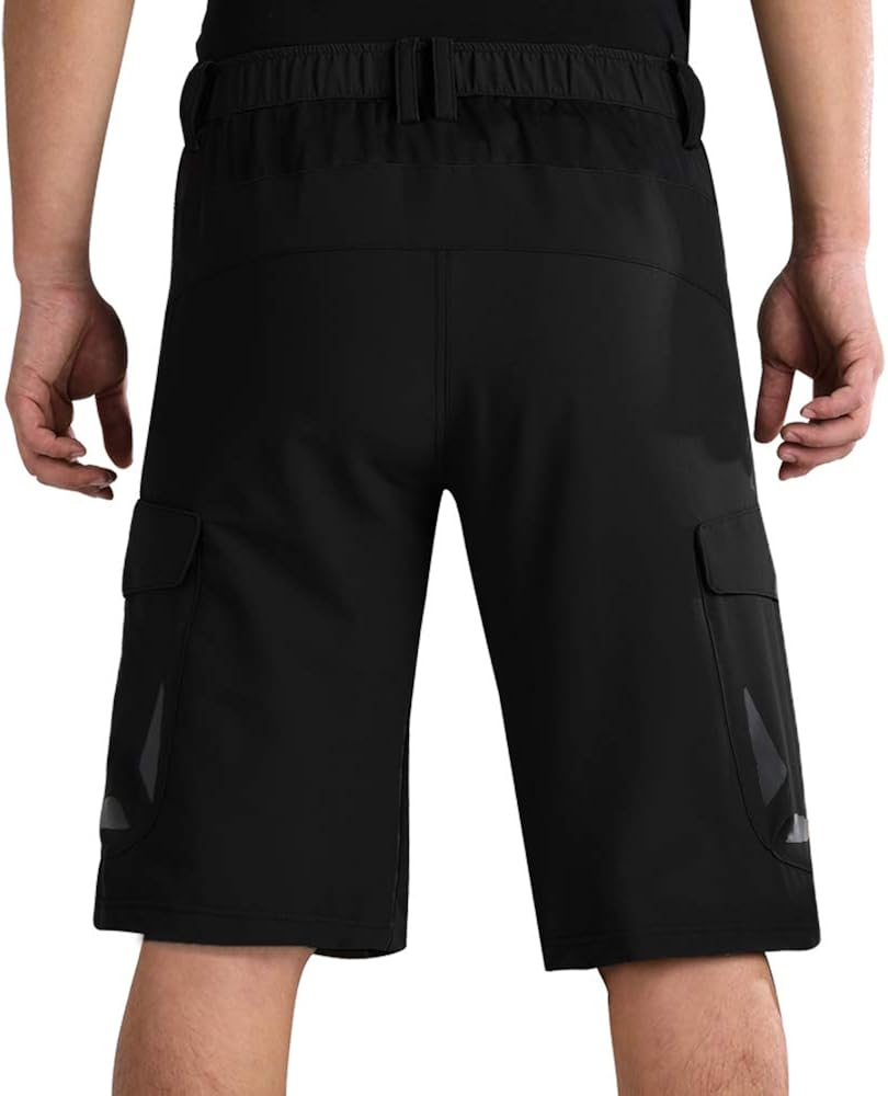 Cycorld Mens Mountain Bike Biking Shorts, Bicycle MTB Shorts, Loose Fit Cycling Baggy Lightweight Pants with Zip Pockets: Clothing