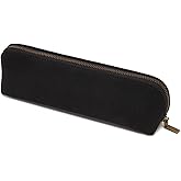 YONBEN Canvas Pencil Case Cotton Canvas and Simple Multifunctional Pencil Bag Zipper Portable Storage (Black)