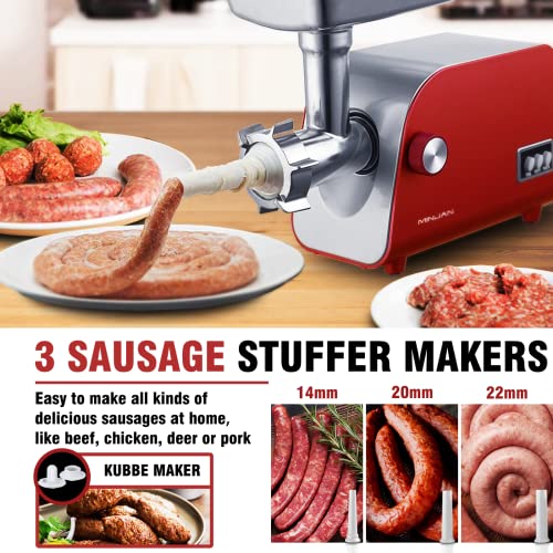 Meat Grinder Electric, Sausage Stuffer Maker 1800W Max Food Grinder