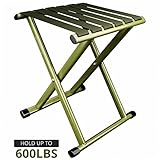 TRIPLE TREE Super Strong Portable Folding Stool, Heavy Duty Outdoor Folding Chair Hold Up to 600 LBS 1 Pack,Unfold Size: 11.8x10.8x14.3 inch (Medium Size)