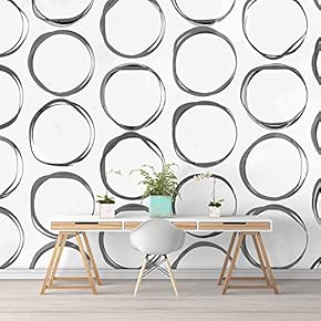 Wall Murals for Bedroom Abstract Geometric Lines Removable Wallpaper Peel and Stick Wall Stickers - 66x96 inches