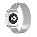 HILIMNY Compatible for Apple Watch Band 38mm 40mm 42mm 44mm, Stainless Steel Mesh Milanese Sport Wristband Loop with Adjustable Magnet Clasp for iWatch Series 1/2/3/4,Silver