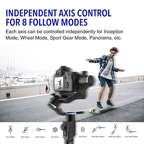 MOZA Air 2, 2019 New Camera Gimbal Stabilizer with OLED Display Spark Power Supply Lens Control System, for DSLR Mirrorless and Pocket Cinema Cameras Within 9 Lb, 16h Run-time Auto Tuning