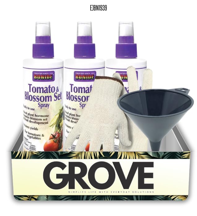 3x Bonide Liquid Tomato & Vegetables Blossom Set 8 oz Bundle with Work Gloves a…