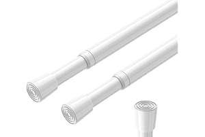 AIZESI 2pcs Spring Tension Rods Adjustable 26 to 39 inch Small Tension Curtain Rod No Drilling Expandable Spring Loaded Curta
