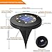 Solar Ground Lights, 8 LED Solar Disk Lights Waterproof Solar Garden Lights Outdoor for Patio Pathway Ground Lawn Yard Driveway Walkway - White (4 Pack)(Black-8 LED)