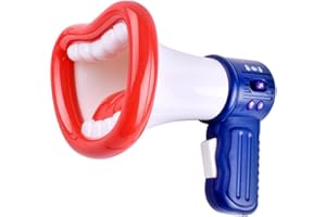 Totority Battery- Operated Megaphone Portable Megaphone Bullhorn Mega Phone Loud Speaker Prize for Kids and Adults White