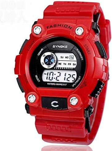 3ATM Water-proof Digital Kids Boys Sport Watches For 7-15 Years Old Boys Girls Red