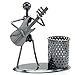 Zicome Recycled Metal Art Hand-made Pen Holder with a Musician Figure Playing Music - Decorative Desk Organizer Office Space Supply Multipurpose Pen Pencil Holder - A Creative and Amazing Desktop Decor