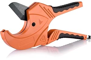 Luckyway PVC Pipe Cutter, Ratchet Pipe Cutter for PEX,PVC,PPR and Plastic Hoses, Ratcheting Pipe Cutter Tool for Home Repairs and Plumbers (2-1/2" Pipe Cutter)